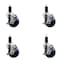 Service Caster 3.5'' Solid Poly Swivel 1-1/4'' Expanding Stem Caster Set with Brake, 4PK SCC-EX20S3514-SPUS-TLB-114-4 - alternate 1